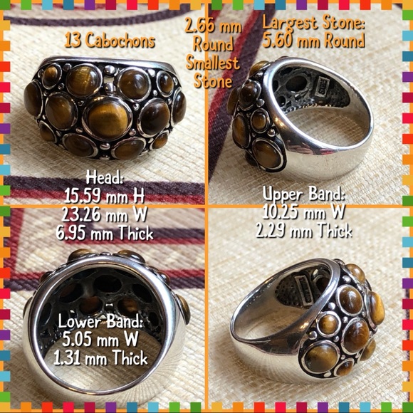 🌟SOLD!🌟925 Silver Tiger’s Eye Cabochon Dome Ring - Picture 2 of 6